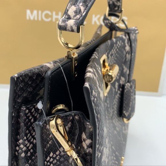 Michael Kors Penelope Medium Top Handle Satchel Black - Picture 6 of 15